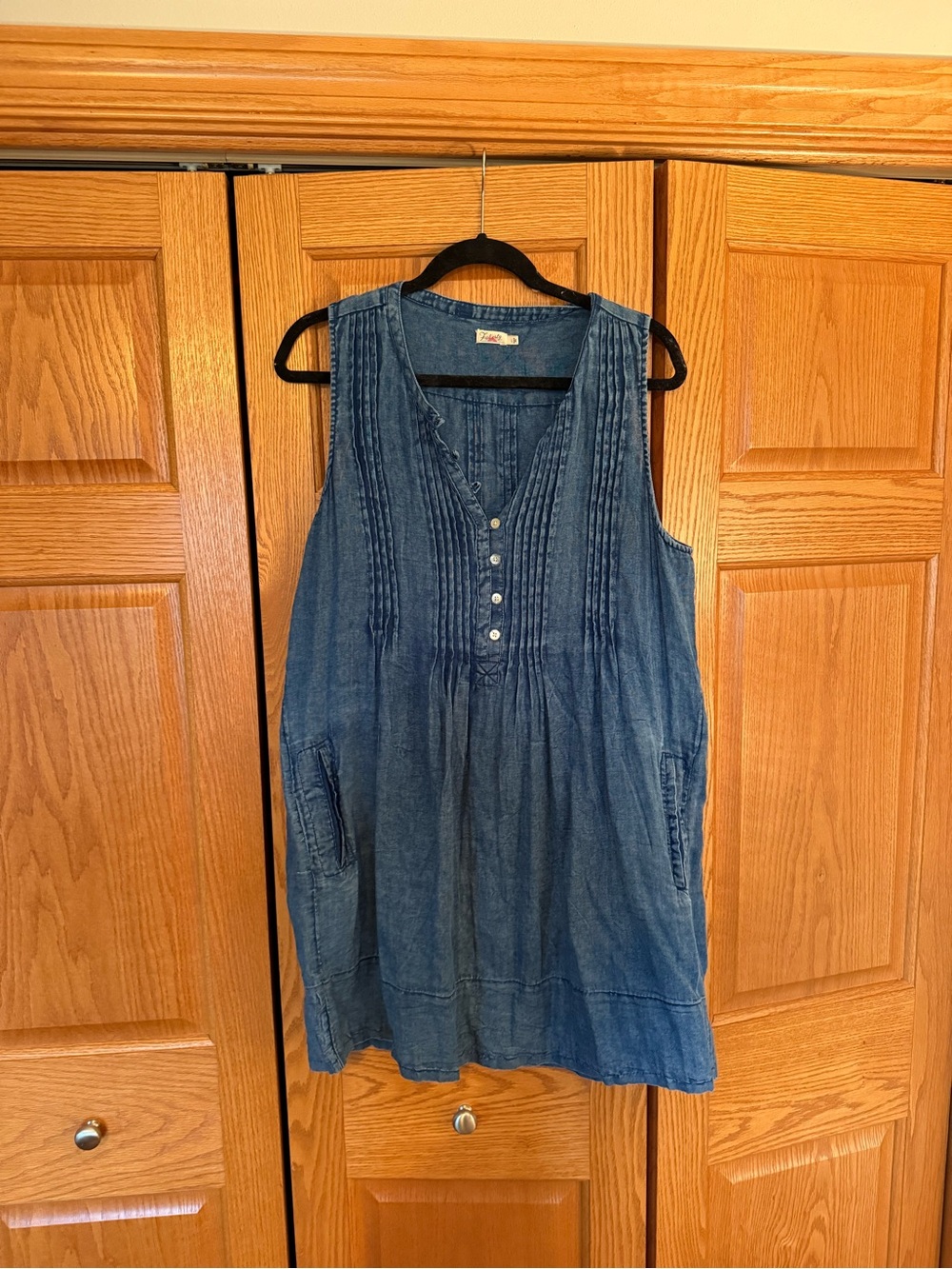 Faherty Indigo Blue Denim Mini Dress